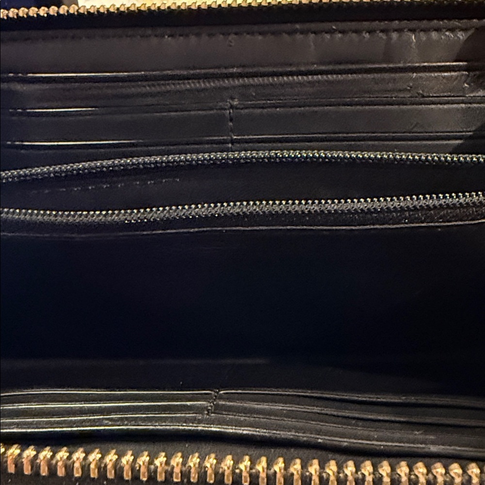Coach Signature Brown and Black Zip Wallet - Picture 2 of 2